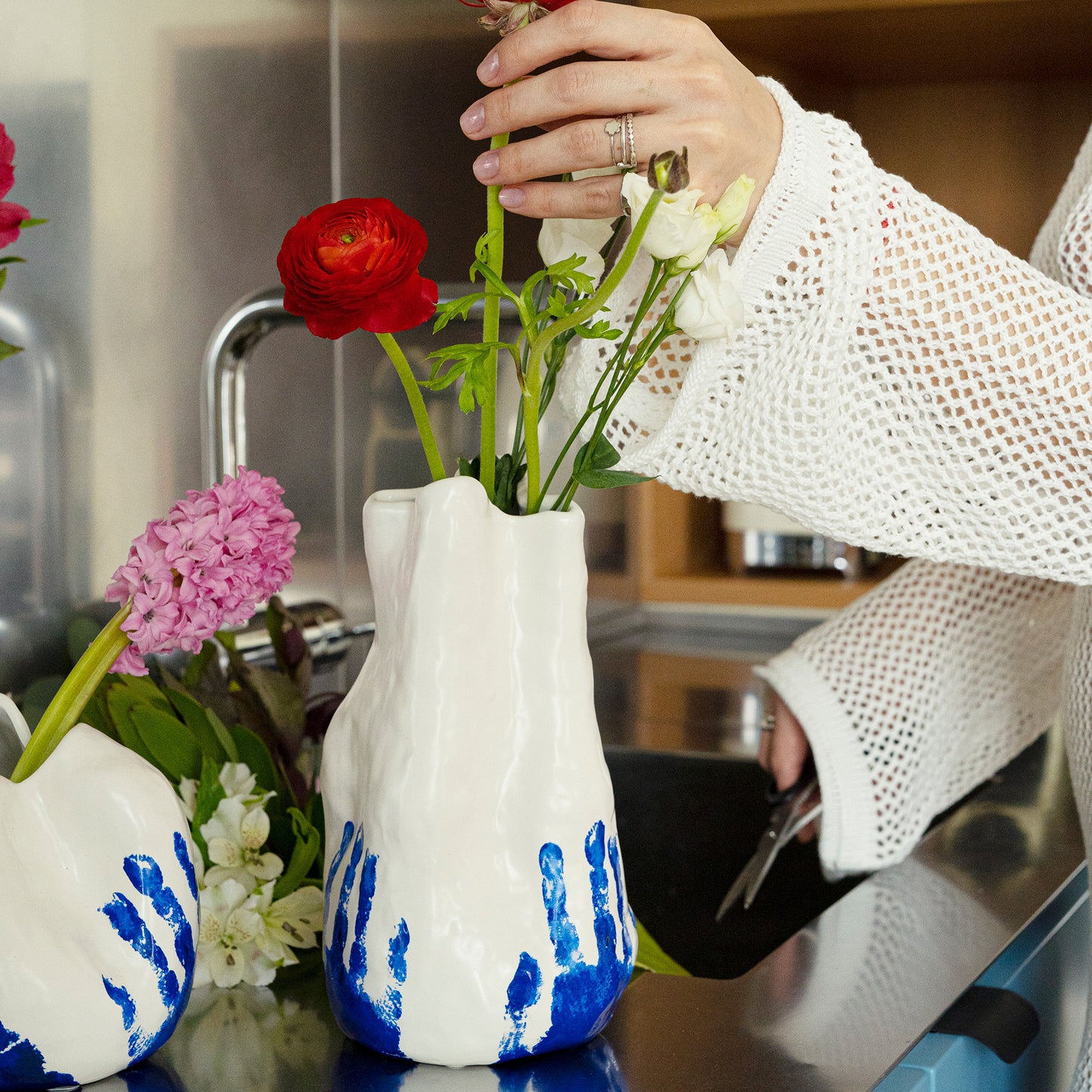 Georgia White and Blue Porcelain Vase