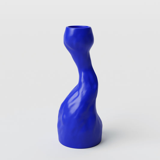 Niki Medium Blue Porcelain Candle Holder