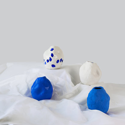 Kara White and Blue Porcelain Vase